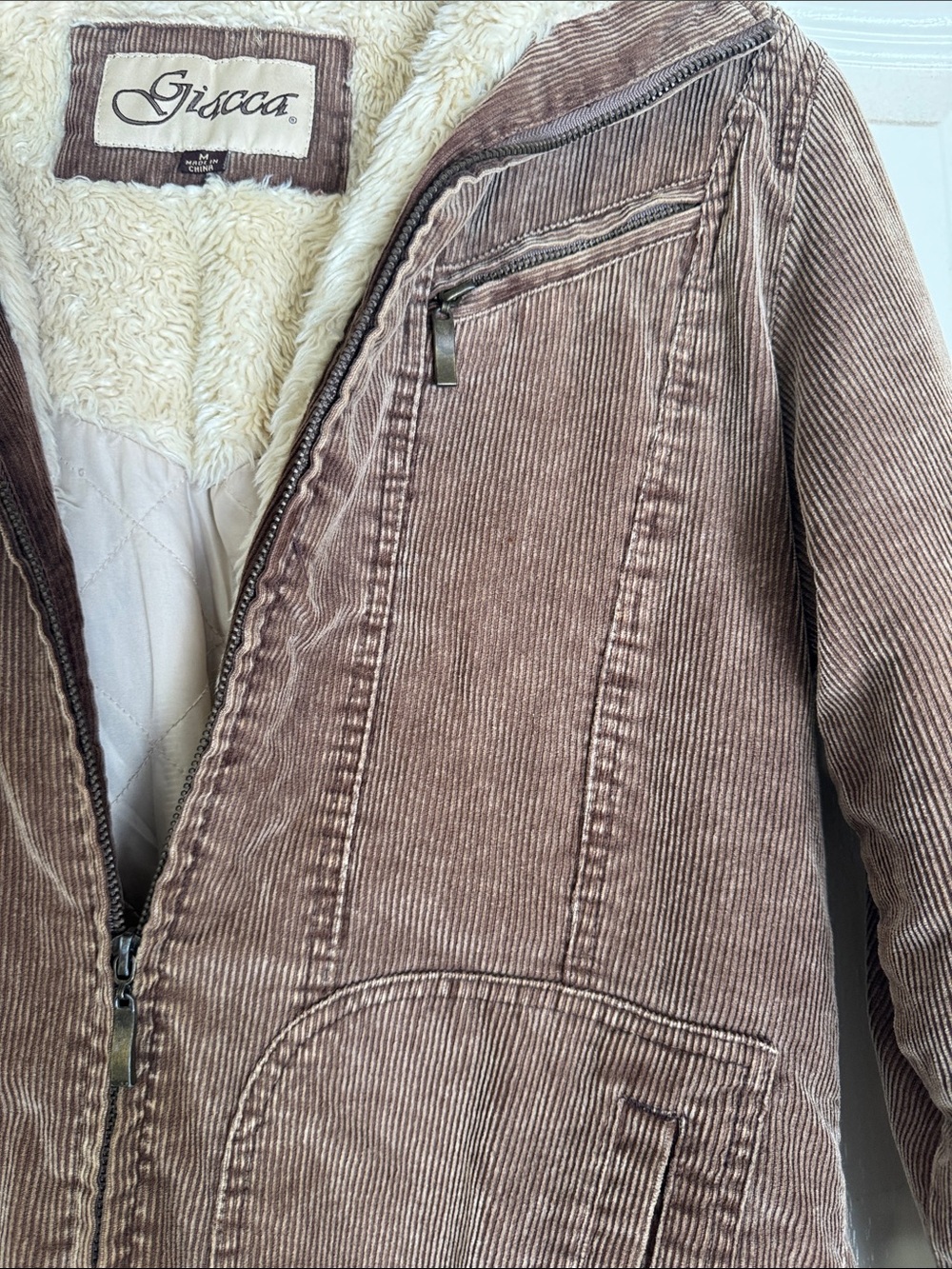 Giacca vintage Women's Teddy-Lined Corduroy Jacket in Brown💕 - Picture 4 of 7
